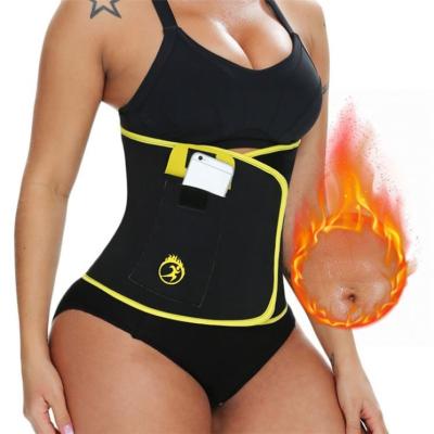 China Fat Burning Neoprene Sweat Sauna Phone Pouch Women Modeling Belt Waist Trainer Slimming Body Shaper Neoprene Sauna Strap With Phone Pouch Shapewear Pulling Underwear for sale