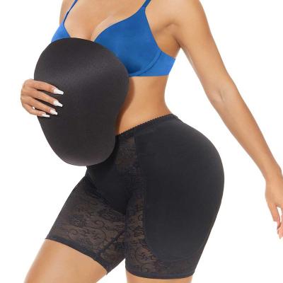 China Mid Viable Waist Padded Butt Lifter Panty For Women Jacquard Body Shaper Panties With Romovable Pads Lift Up Hip Enhaner Shapewear for sale