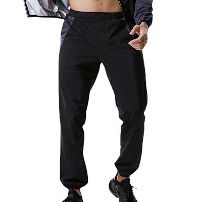 China Fat Burning Sport Slimming Silver Contrast Pants Polyester For Men Gym Workout Sauna Sweat Bodyshaper Suit Weight Loss Long Panties for sale