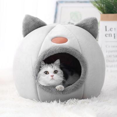 China New Sustainable Deep Sleep Comfort In Comfy Beds Indoor Cavern Gato Small Kennel Cat Bed Little Mat Basket Winter Products Pets Tent for sale