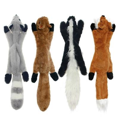 China Cute Viable Funny Design Plush Toys Pet Squeaky Toys Involved Squeaky Squirrel Dog Chew Wolf Rabbit Animal Plush Toy Pet Toys for sale