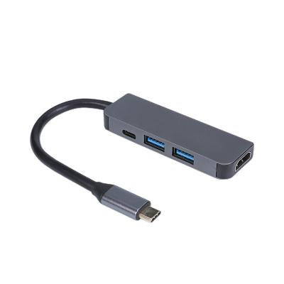 China MULTIMEDIA High Speed ​​Aluminum 4 in 1 4k HDTV PD Charging HDMI Hub USB 3.0 Type C HDMI Port USB Hub for sale