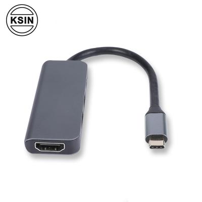 China 2021 Hot Selling Gray Color Aluminum Alloy Camera Type C To USB Hub Phone To TV for sale