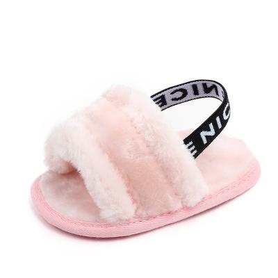 China Wholesale Latest Design Toddler Summer Sandals Baby Kids Fur Flat Sandals for sale