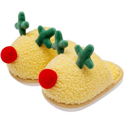 China Flat Design Fancy Children's Winter Plush Christmas Soft Unique Warm Indoor Slippers for sale