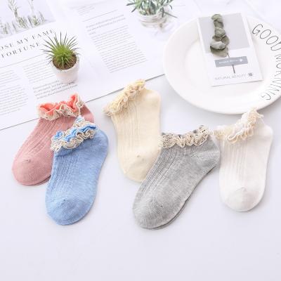 China Viable Girls Wholesale Boutique Spring Summer Autumn Socks Best 2-12T Kids Lace Up Ruffle Socks for sale