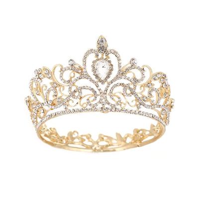 China Baroque Bridal Tiara Princess Tiara Wedding Full Crown Wedding Round Crown 1004 for sale