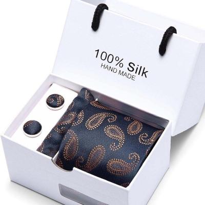 China Hot Sale Hand Made Three Piece Flower Pattern Fashion Link Cufflink Gift Set For Men 0632-F for sale