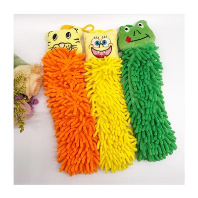 China Durable OEM Custom Chenille Long Support Hand Towel Cartoon Shape Hand Towel for sale