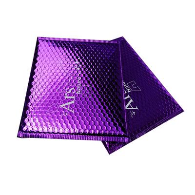 China Wholesale Recyclable Purple Bubble Mailer Foil Mailing Metallic Bags for sale