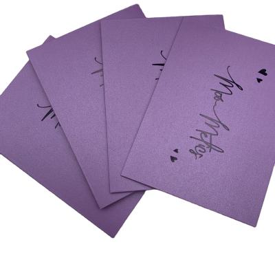 China Custom Envelope Pocket Logo Purple Envelope Printing With Thank You Cards for sale