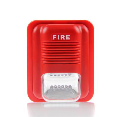 China Sounder Fire Siren 24VDC Red Color Alarm Speaker with Strobe Light 3 Tones Fire Alarm Strobes LED Fire Alarm Strobe Light Siren 12.5 ( L)*12.5(W)*5(H)cm for sale