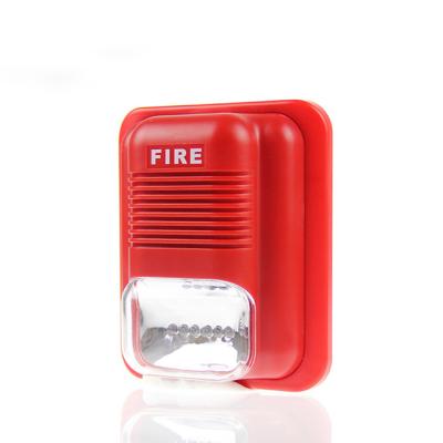 China Conventional Fire Alarm Flashing Light DC24V Strobe Sounder Fire Alarm Horn Siren with Flasher 12.5(L)*12.5(W)*5(H)cm for sale