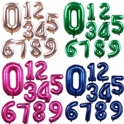 China Wholesale Slim Version 16inch Foil Balloons Small Numbers Balloons For Party Decorations for sale