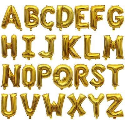 China Wholesale 16inch Gold Silver Letter Foil Balloons Name Description Happy Birthday Party Shower for sale