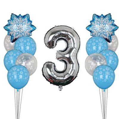 China Helium 1 Blue Confetti Set Latex Snowflake Shower Birthday Party Snow Balloon Kids Baby Shower Decor Globos for sale