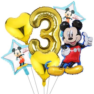 China 1pc Aluminum Foil Balloons Mickey Minnie Mouse Birthday Party Decorations Baby Shower Decor Kids Air Globos Birthday for sale