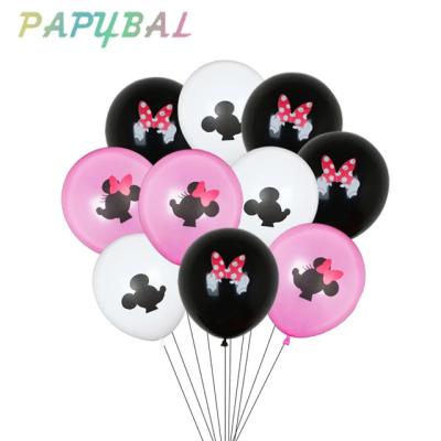 China Classic 10pcs Latex Aluminum Foil Mickey Minnie Mouse Party Balloons Baby Shower Birthday Party Decorations Kids Toys Gifts for sale