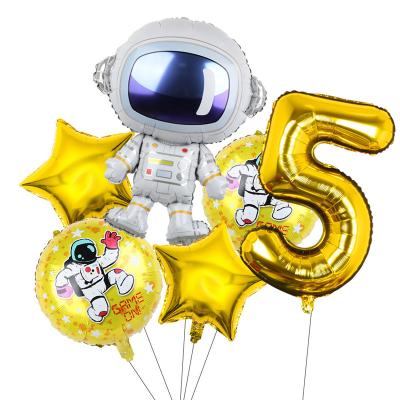 China Gold Foil Silver Number Space Astronaut Balloon Galaxy Theme Sets Wholesale for sale