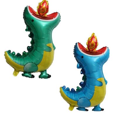 China Helium 61*87.5cm New Dinosaur Fire-breathing Foil Balloons Baby Shower Decor Kids Birthday Party for sale