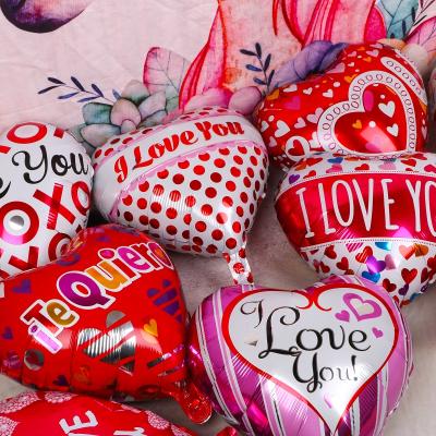 China Foil 18inch Heart Balloons Wedding Decor Valentine's Day Aluminum Foil Helium Balloon I Love You for sale