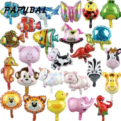 China Foil Party Decorations 10pcs Mini Animal Foil Balloons Birthday Inflatable Baby Shower Toys Ocean Fish Balls Animal Balls for sale