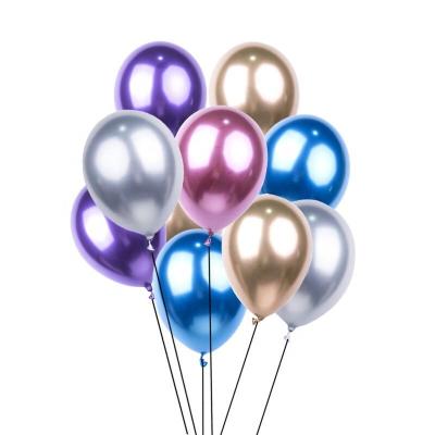 China Amazon 50pcs/pack 12inch Latex Metallic Latex Balloons Thick Pearlescent Metal Chrome Alloy Colors for sale