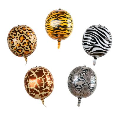 China Foil 22 Inch Leopard 4D Animal Grain Tiger Snake Stripe Helium Balloon for sale