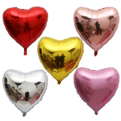 China Foil 32 Inch Big Red Heart Shape Air Gold Foil Balloon For Wedding Valentine's Day for sale