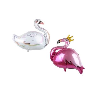 China Festival Decoration Crown Flamingo Bird Swan Aluminum Foil Balloon 85*81cm Rose Red Inflatable Toys For White Party Backdrops New for sale