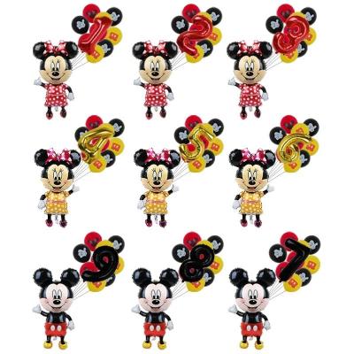 China 11pcs Aluminum Foil Party Balloons Kids Birthday Foil Mikcey Minnie Balloons Baby Shower Party Supplies Mickey Balloon Air Globos for sale