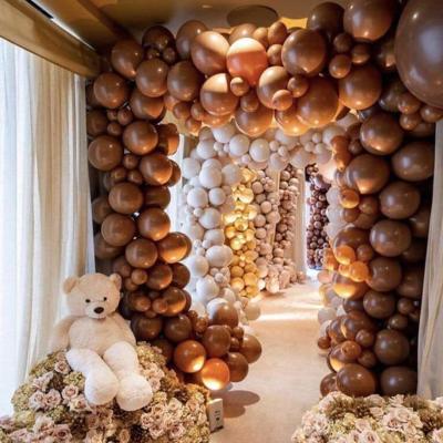 China Retro Festival Decoration 133pcs Arch Garland Kits Balloon Set for Birthday Wedding Party Decoration Coffee Balloon Baby Shower Supplies for sale