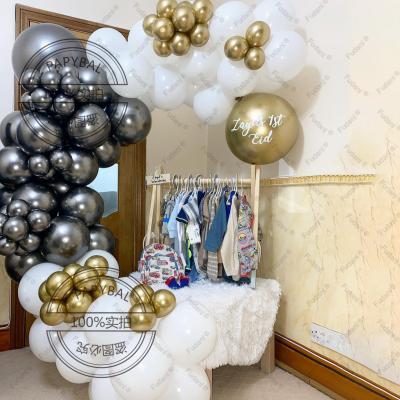 China Garland Arch Kit Air Globos For EID Mubarak Ramadan Islam Home Decoration Supplies Festival Decoration 96pcs /10inch Gold Silver Chrome Balloons for sale