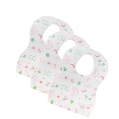 China 10 or 8 Pack Disposable Baby Bibs WD02-11 Fashion Snap Printing Disposable Bibs Baby Organic Baby Bandana Drooling and Teething for sale