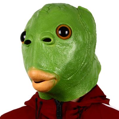 China Green Fish Animal Latex Masks Adult Unisex For Halloween Cosplay for sale