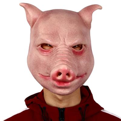 China 20*33cm Creative Cosplay Head Mask , Latex Pig Masks Full Head For Party for sale