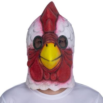 China 22*35cm Full Head Costume Mask , Chicken Latex Masks Creepy Party Use for sale