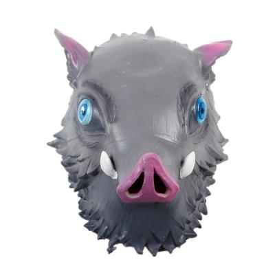 China Hashibira Inosuke Pig Cosplay Halloween Masks For Adults Rubber Latex for sale