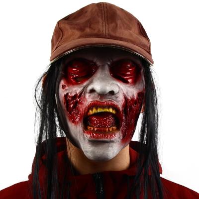 China 28*40cm Bloody Face Zombie Latex Masks , Bloody Face Head Mask Halloween Party Use for sale