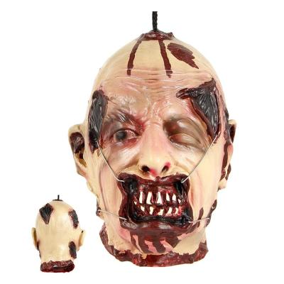 China Customized Size Horror Halloween Props Zombie Head Prop Bloody for sale