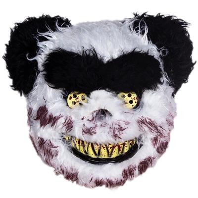 China Halloween Animal Latex Masks 22*35cm Full Face Plush Bear Mask for sale