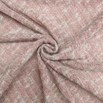 China Wrinkle Resistant Red Color R/T Customized Mesh Loose Rib Fabric Dyed Knit Hacci Fabric In Weft Knitting Fabric for sale