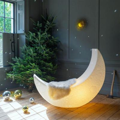 China Crescent Moon Half Moon Light Commercial Moon LED Pattern Light Lighting Lighting Furniture with Lunars Crater Surface for sale