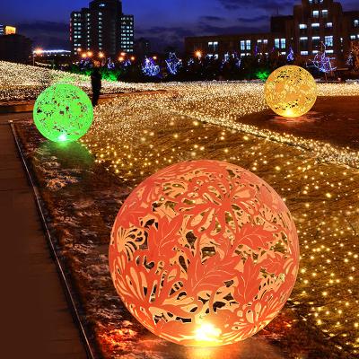 China Modern Times Outdoor Festival Lighting Clear PE Material LED Hollow Spheres Light for sale