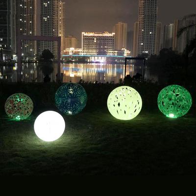 China Modern Times Garden Park Decorating Lead Material PE LED Hollow Spheres Lights Customized Service For Sale for sale