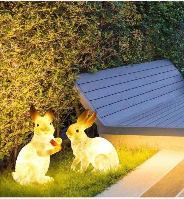 China Resin Artificial Modern Landscape Lighting Rabbit Lawn Lamp For Garden Yard Pathway for sale