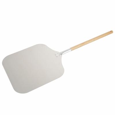 China Sustainable Qualified Aluminum Pizza Shovel 12 14 16 Inch Shovel Wooden Handle Pizza Skin Paddle Kitchen Tool for sale