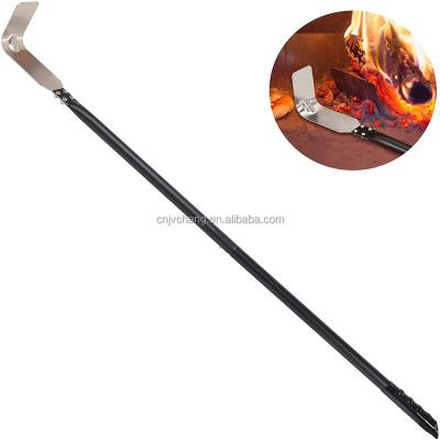 China Durable Premium Charcoal Rake Stainless Steel Ash Ember Remover Hook With Aluminum Handle Pizza Oven Accessories for sale