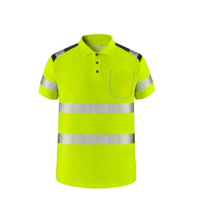 China 2022 Wholesale Water Proof Customized Mens Safety Reflective Pocket Short Sleeved Polo Shirt Good Quality for sale