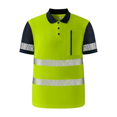 China 2022 Promotional Good Quality Water Proof Mens Safety Reflective Short Sleeved Polo Shirt for sale